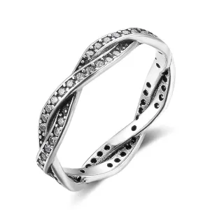 925 Sterling Silver Ring for Women- Cubic Zirconia Stones Stubbed Winding Designed Engagement Ring