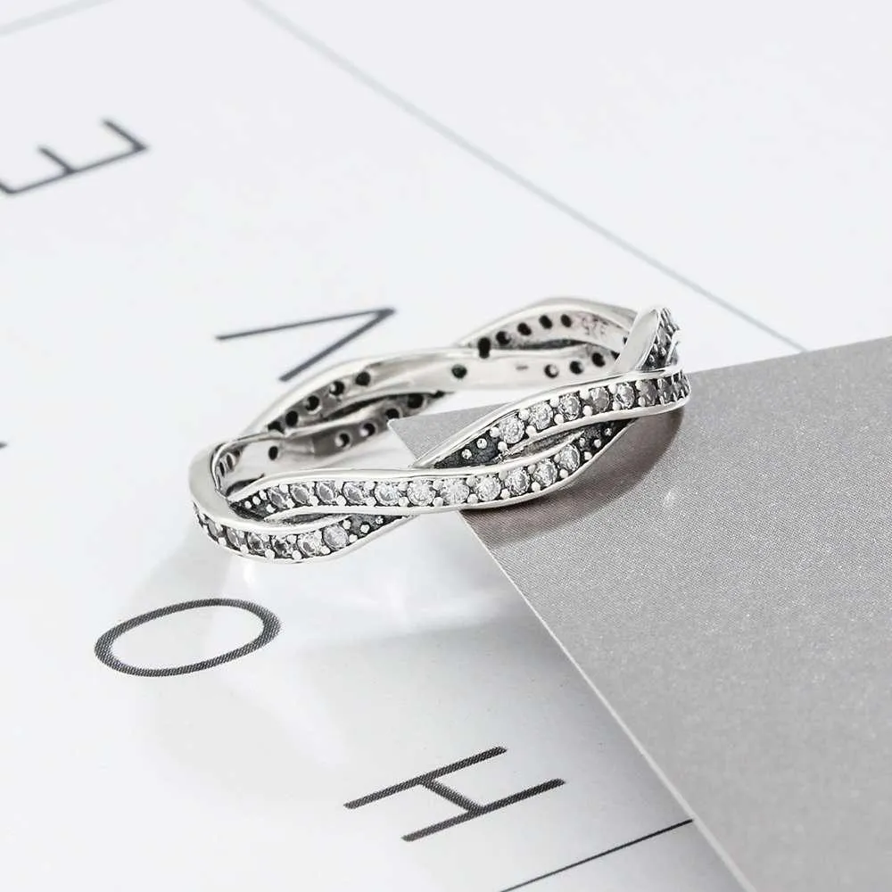 925 Sterling Silver Ring for Women- Cubic Zirconia Stones Stubbed Winding Designed Engagement Ring