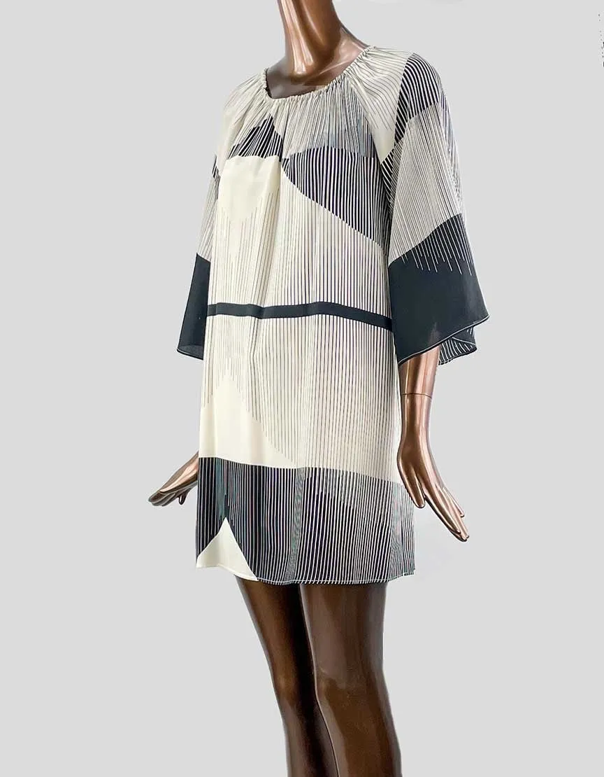 Alice   Olivia Mini Dress In Black And Cream Stripes - 4 US