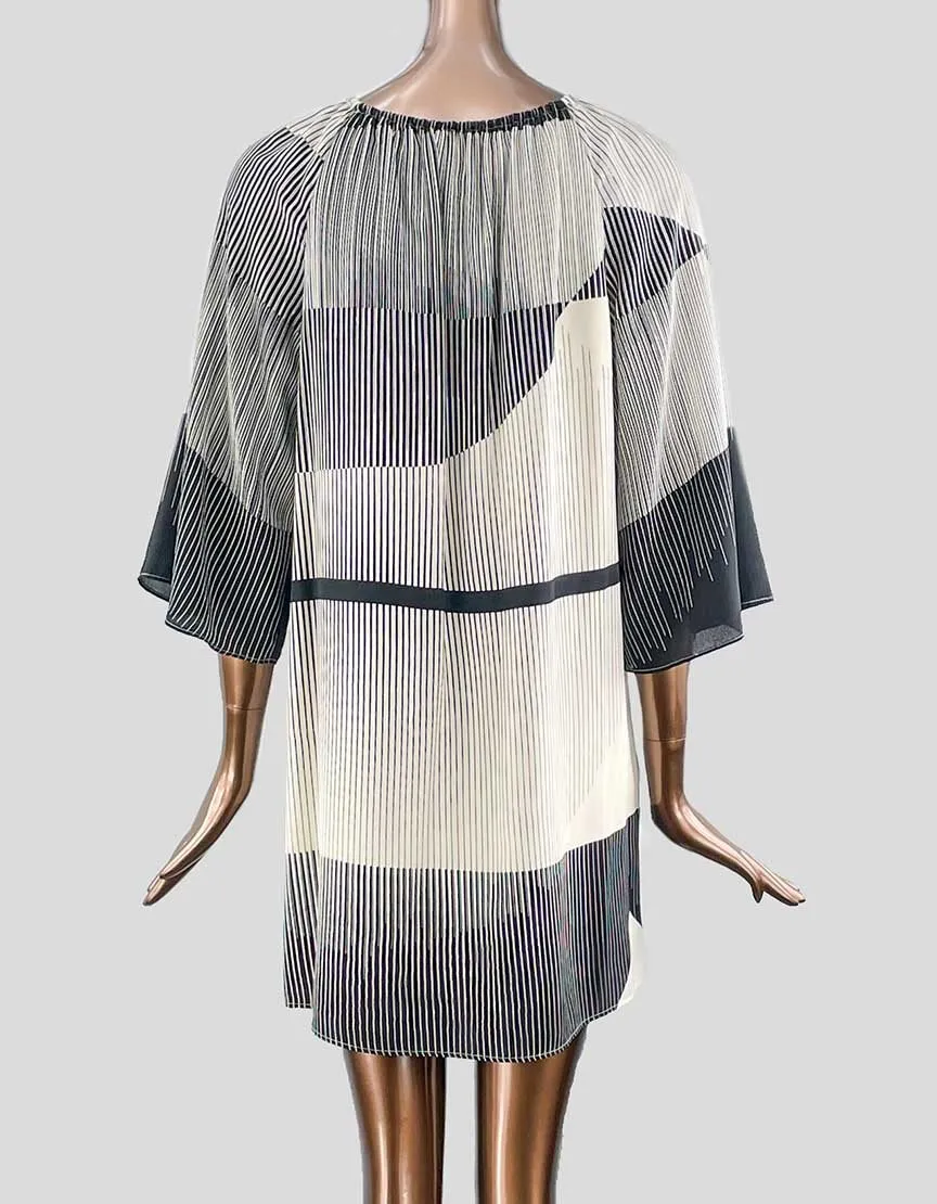 Alice   Olivia Mini Dress In Black And Cream Stripes - 4 US