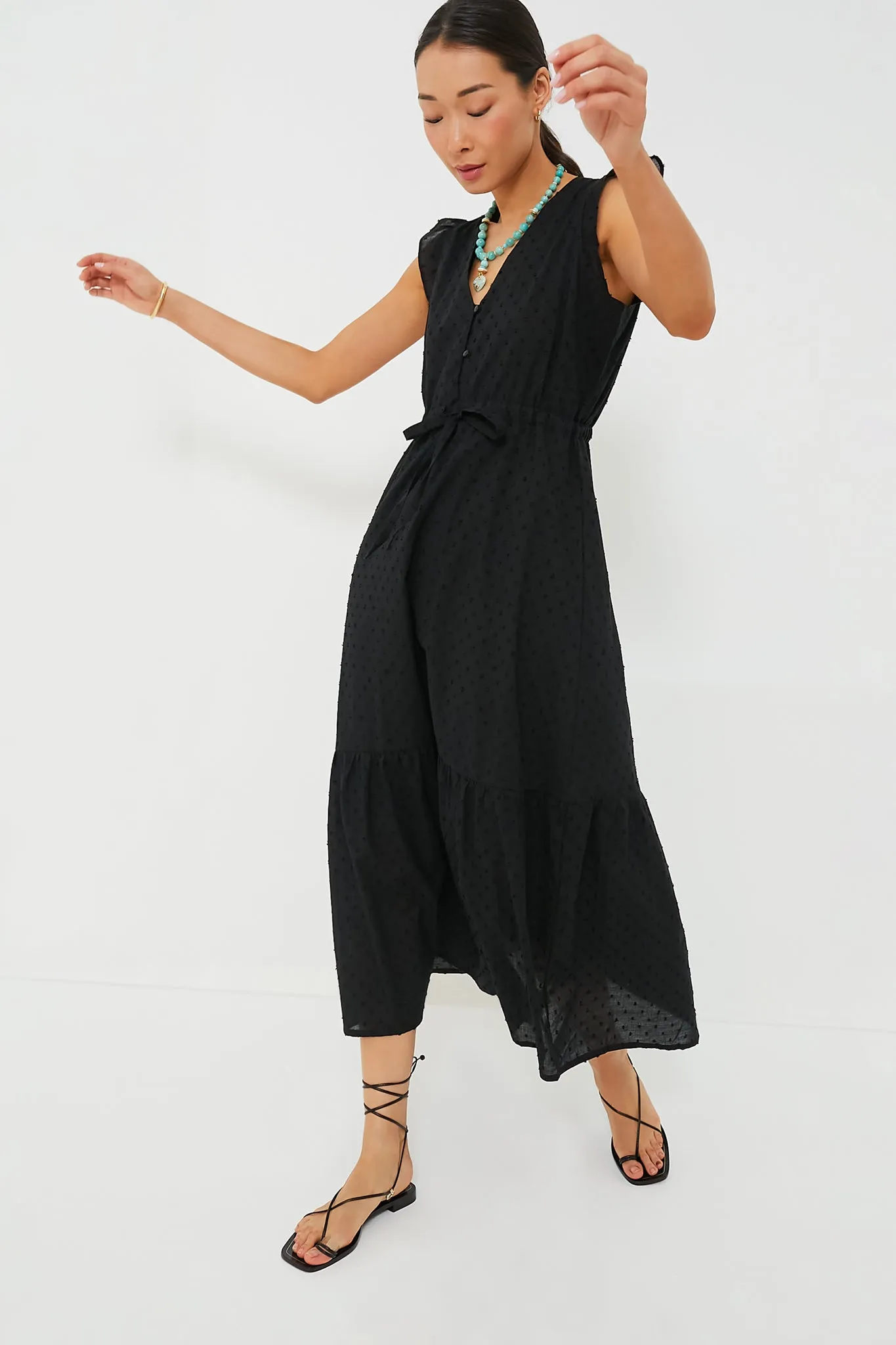 Black Swiss Dot Surya Dress