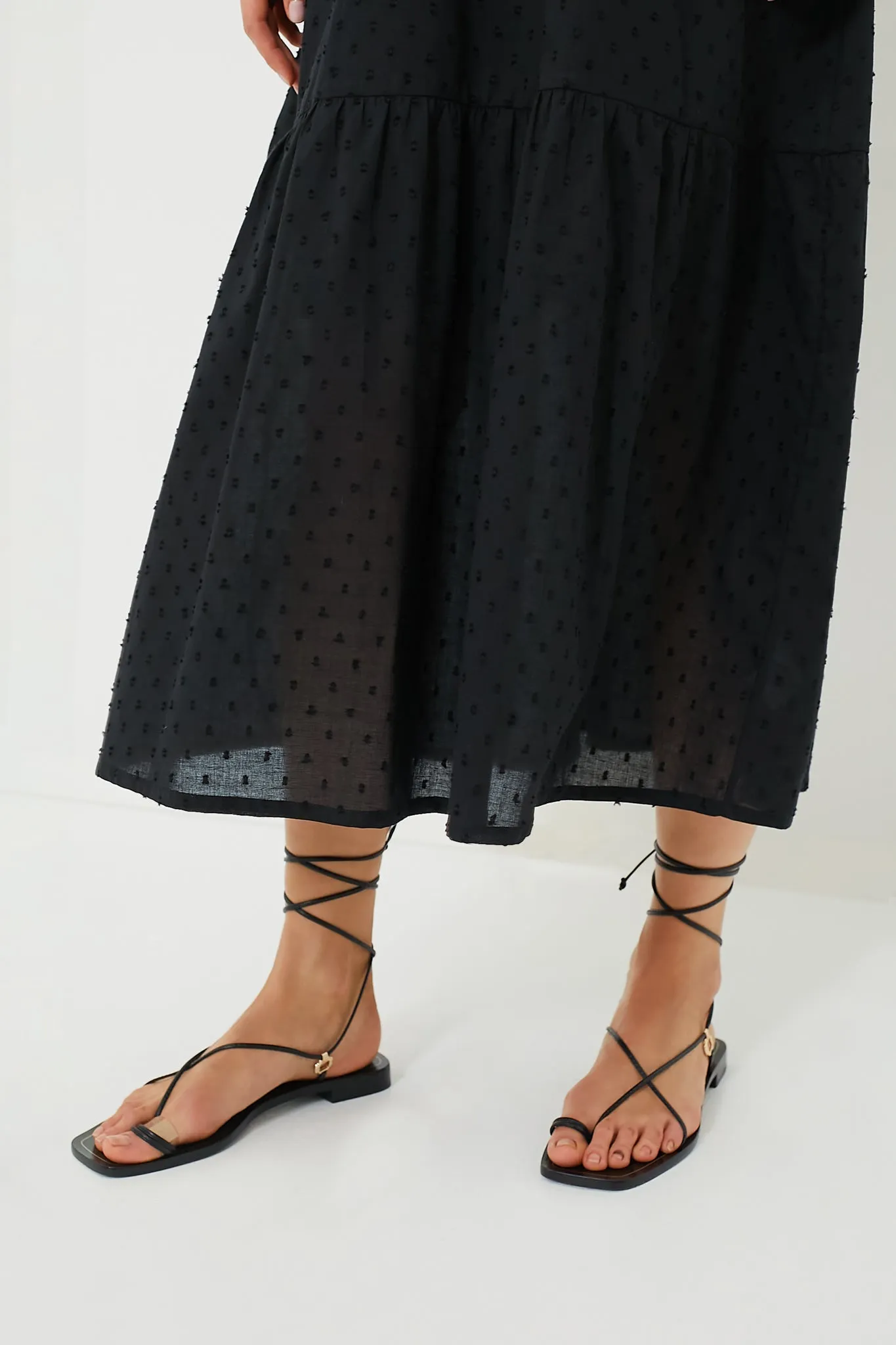 Black Swiss Dot Surya Dress