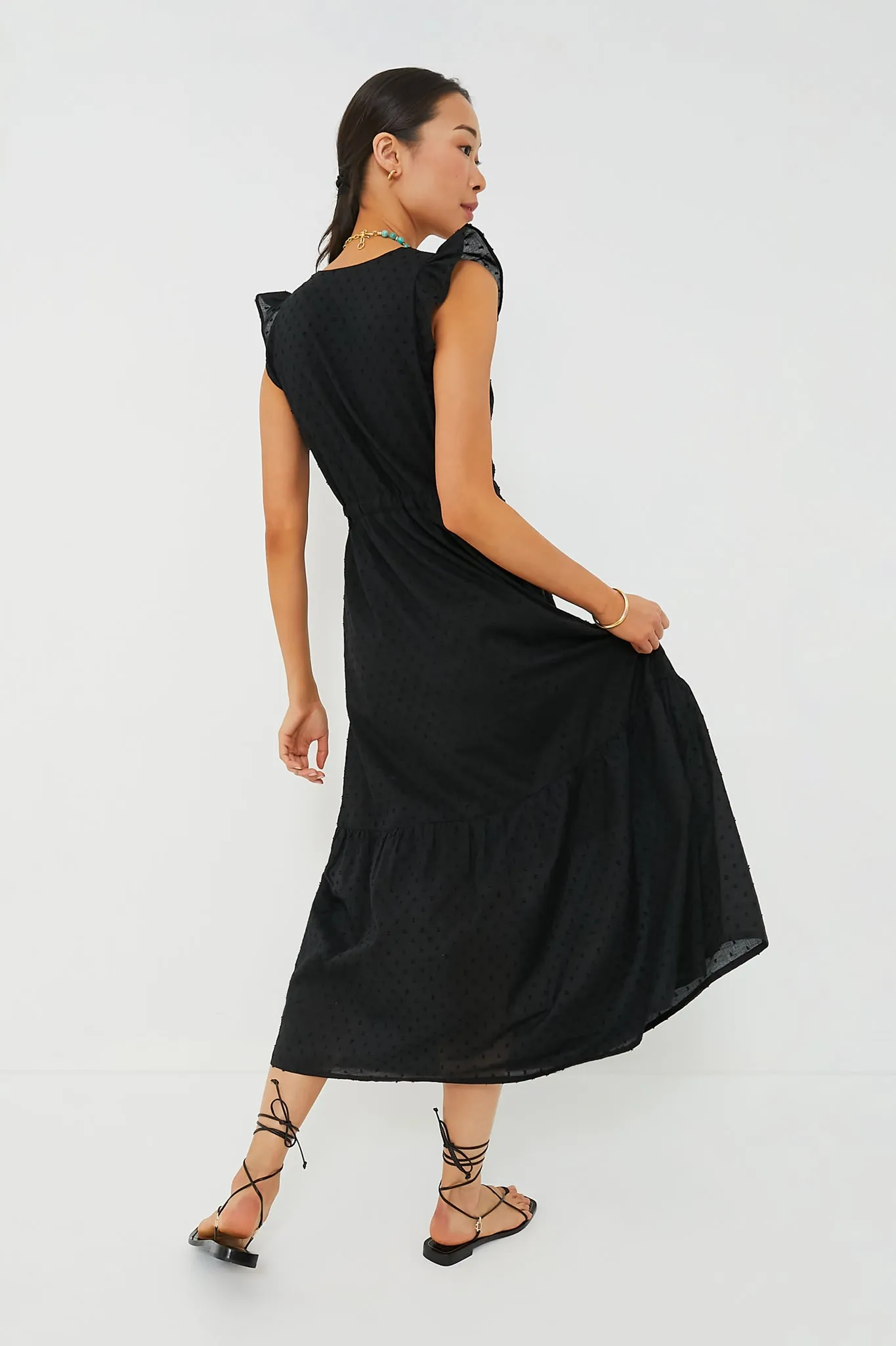 Black Swiss Dot Surya Dress