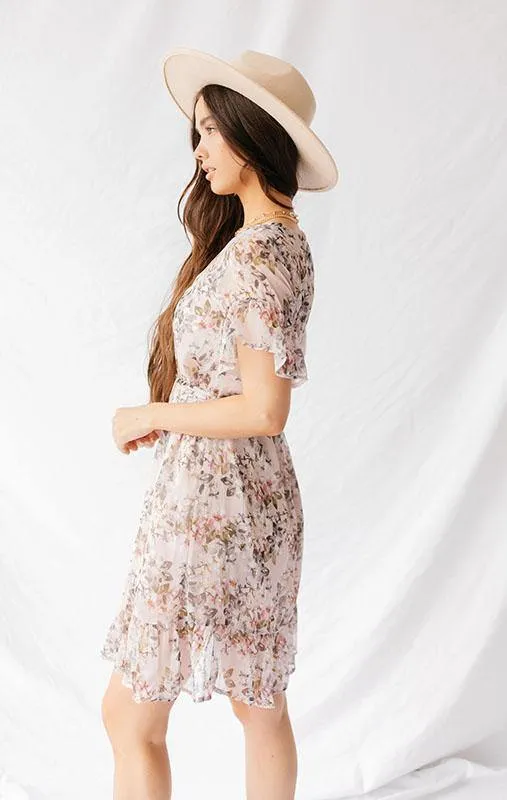 Blooming Floral Ruffled Mini Dress