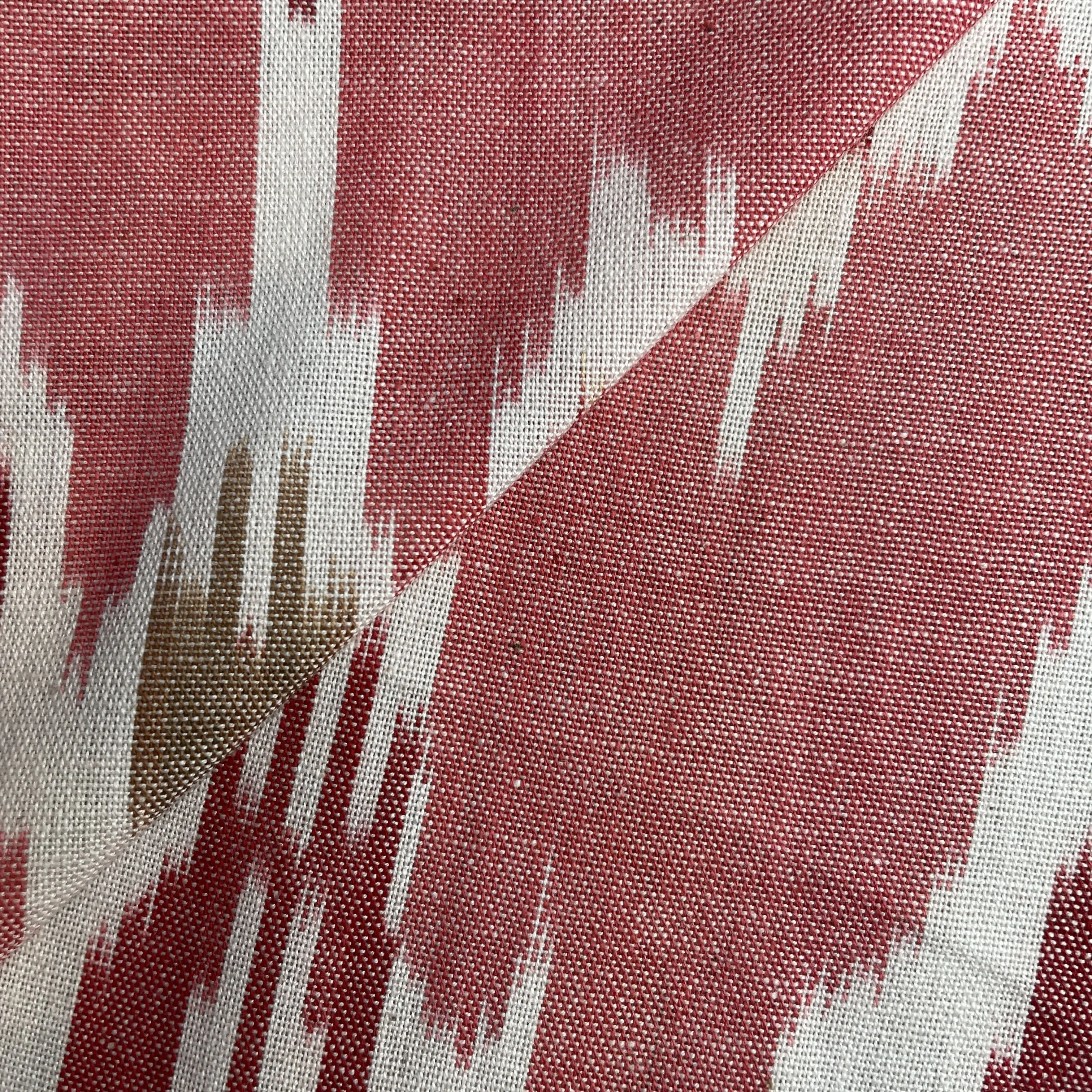 Carrot Red Ikkat Print Cotton Fabric 18123