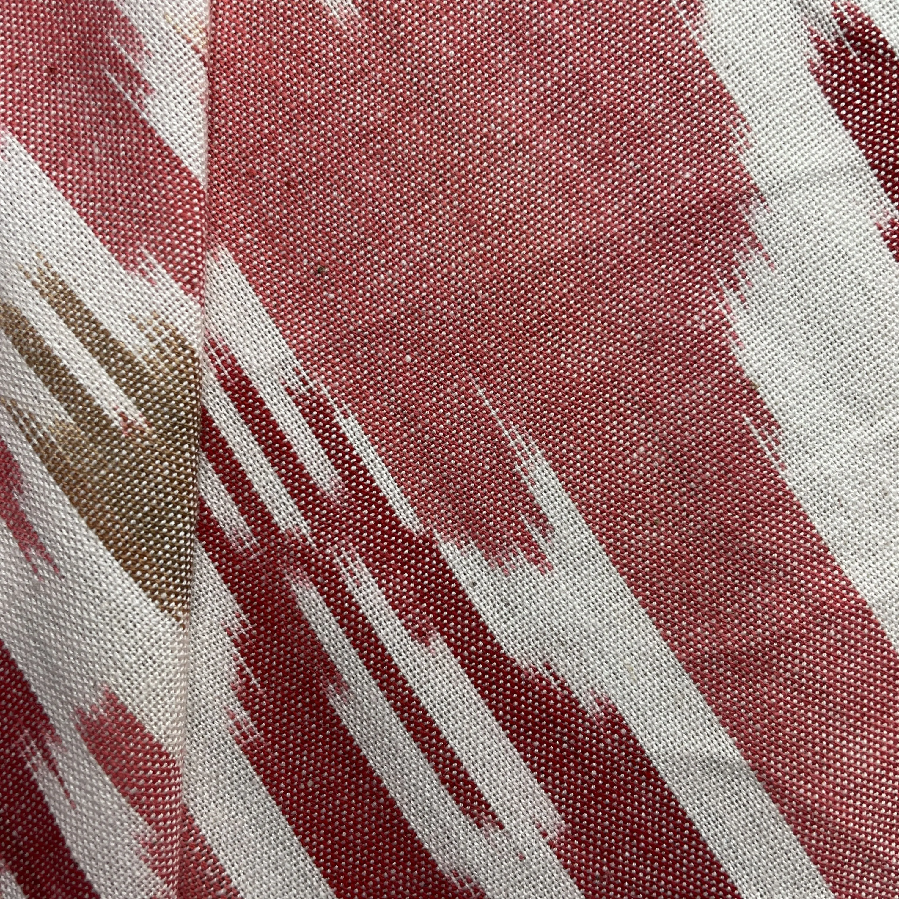 Carrot Red Ikkat Print Cotton Fabric 18123