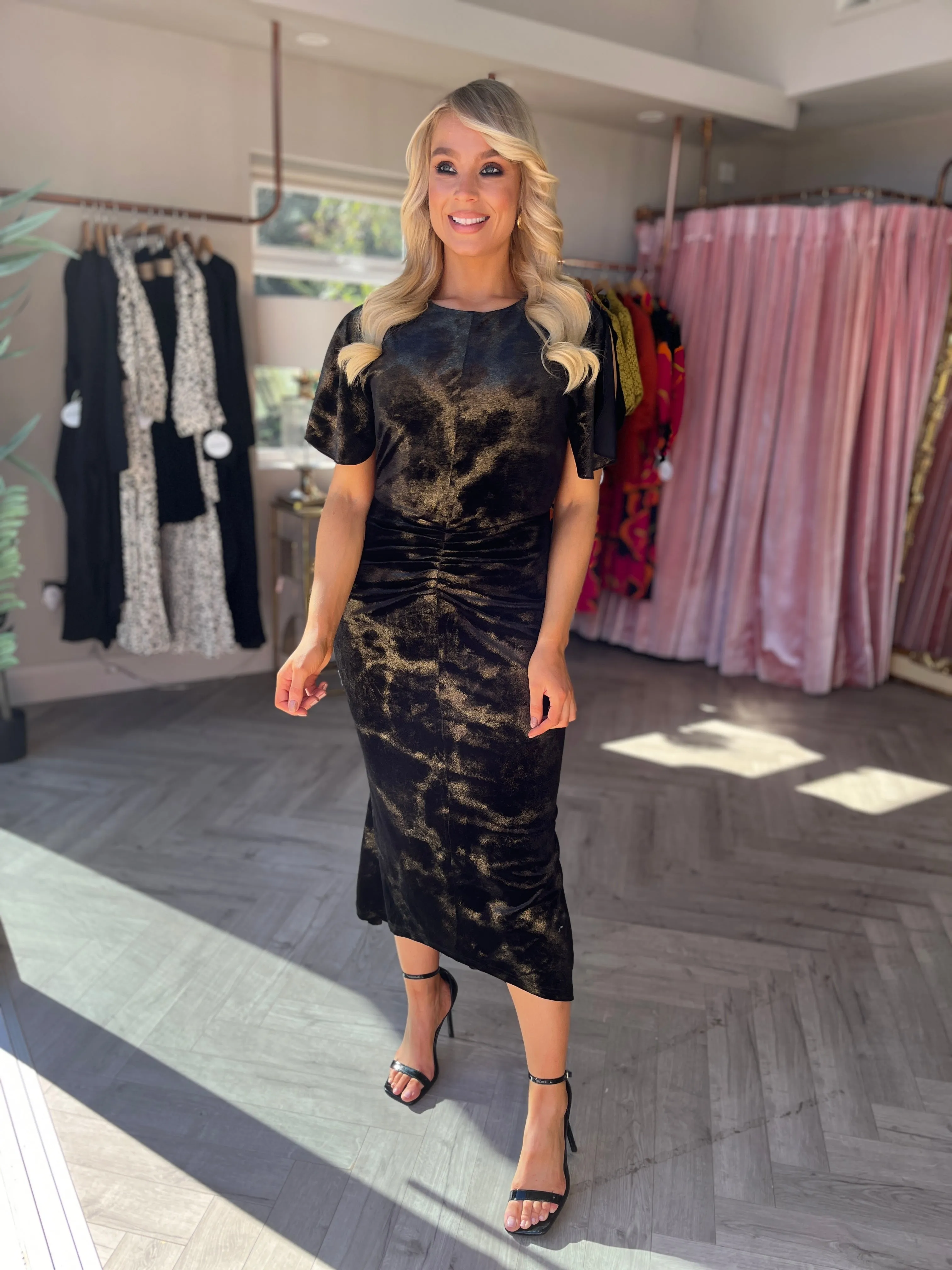 Cleo Black & Gold Dress