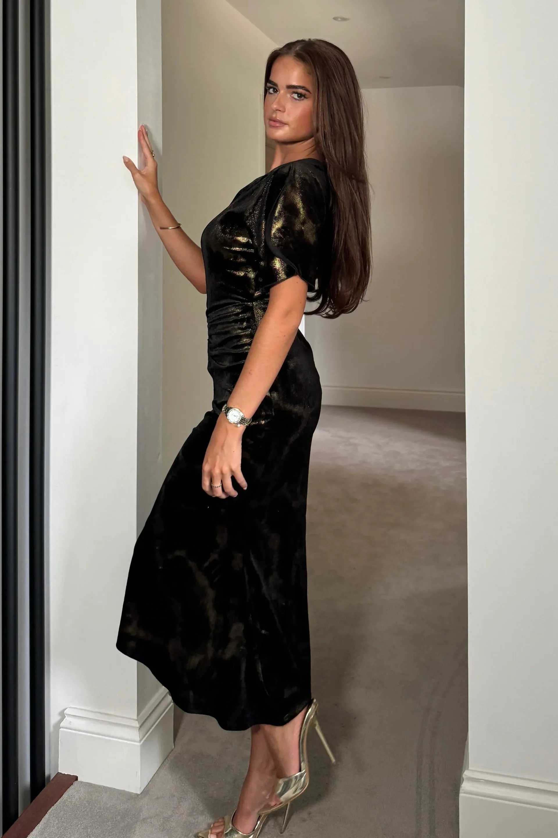 Cleo Black & Gold Dress