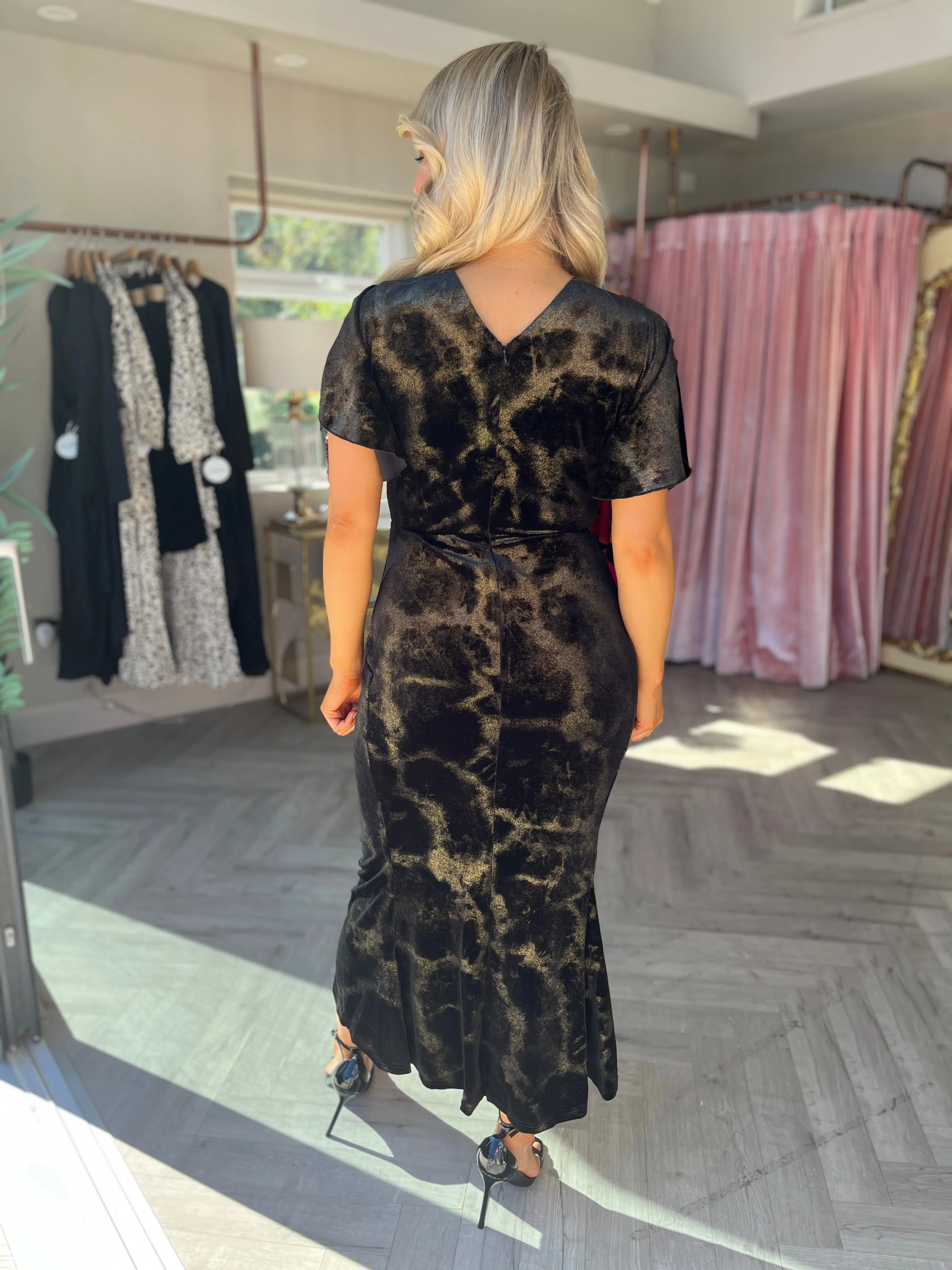 Cleo Black & Gold Dress