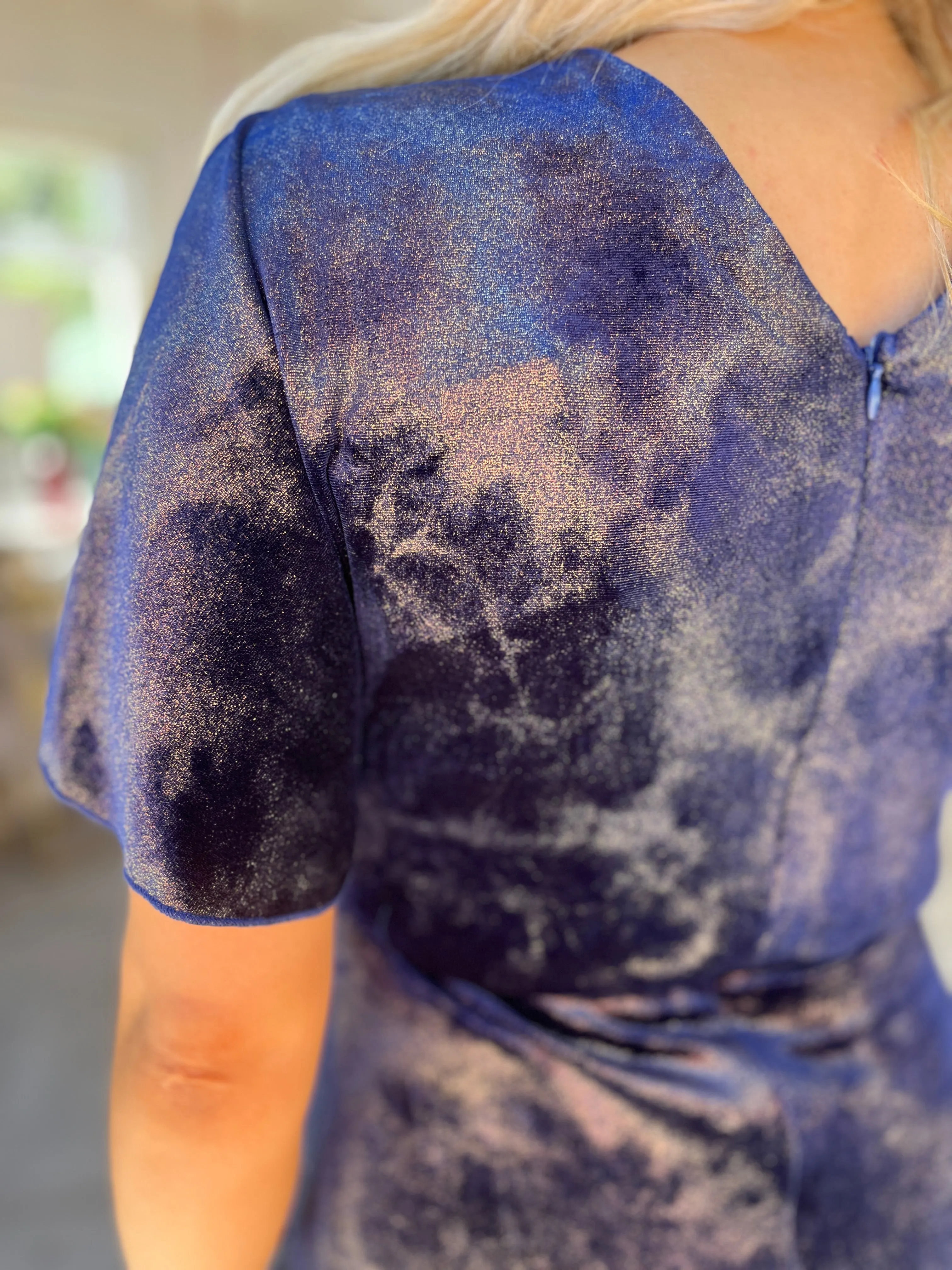 Cleo Navy & Gold Dress