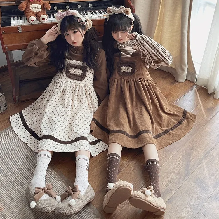 Corduroy Teddy Overall Dress