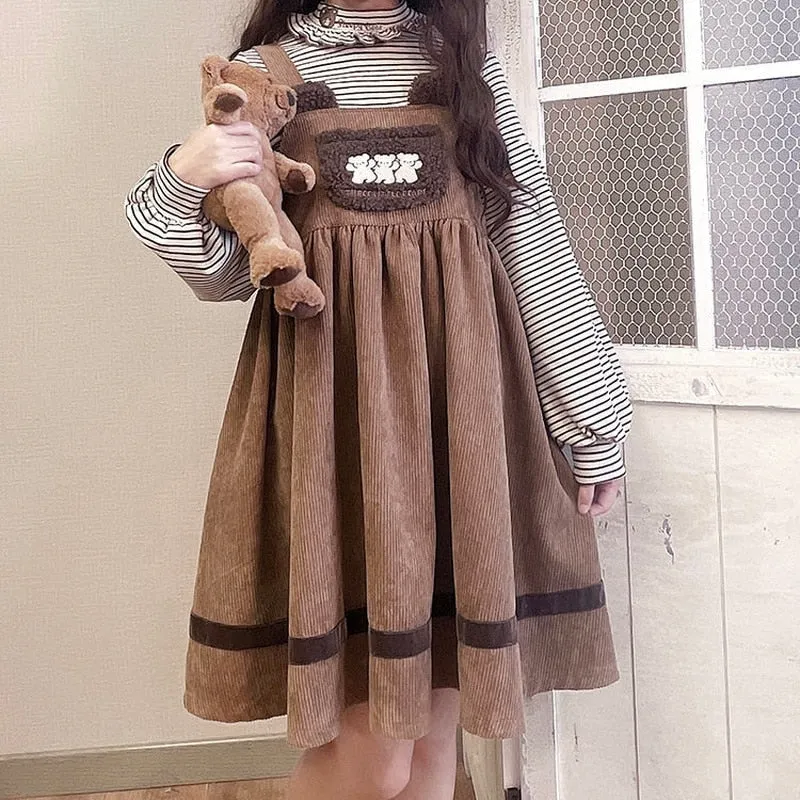 Corduroy Teddy Overall Dress