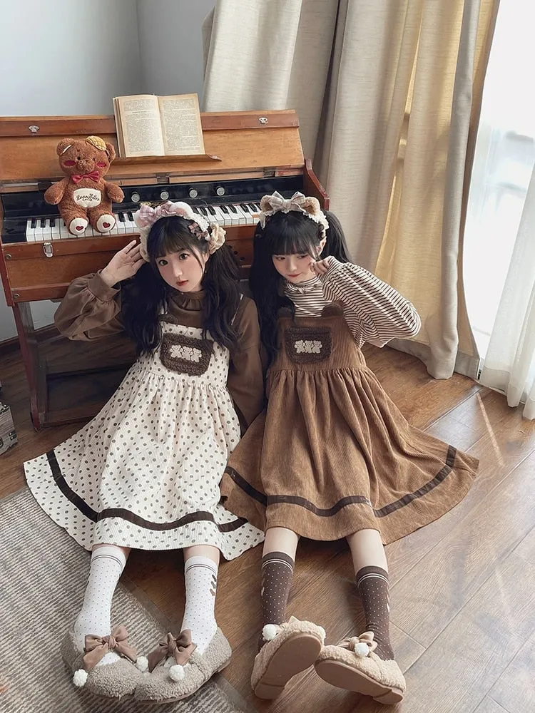 Corduroy Teddy Overall Dress