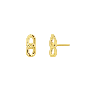 Cuban Curb Link Stud Earrings