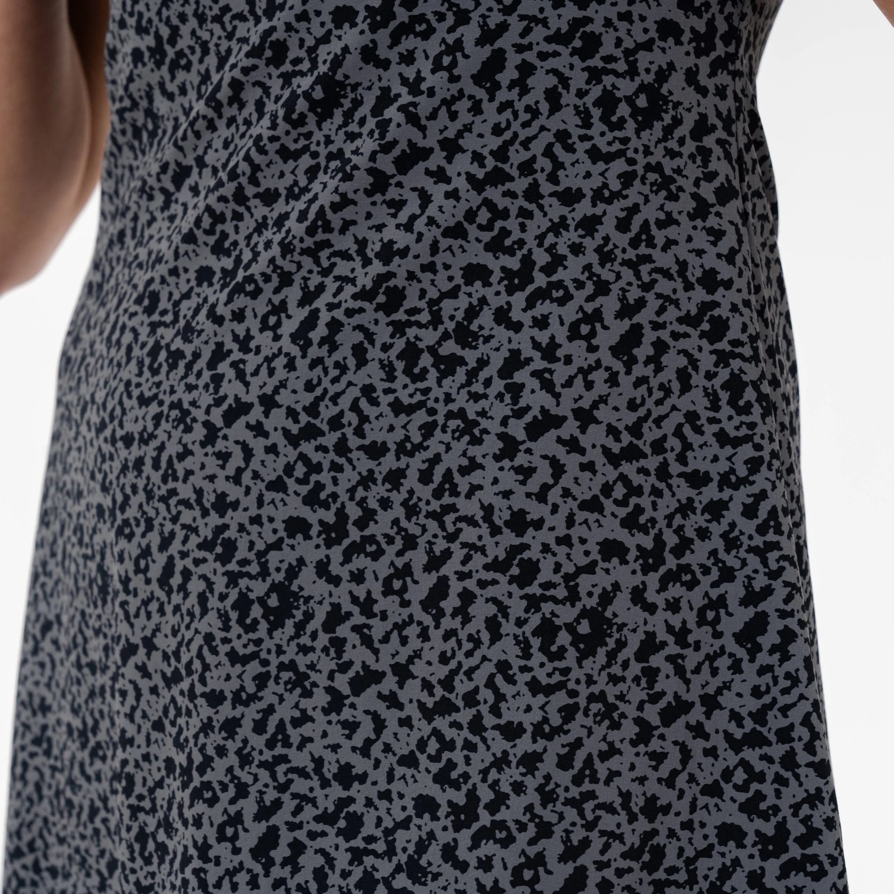 Demi Active Dress | The Leopard Camo - Charcoal Grey/Midnight Black