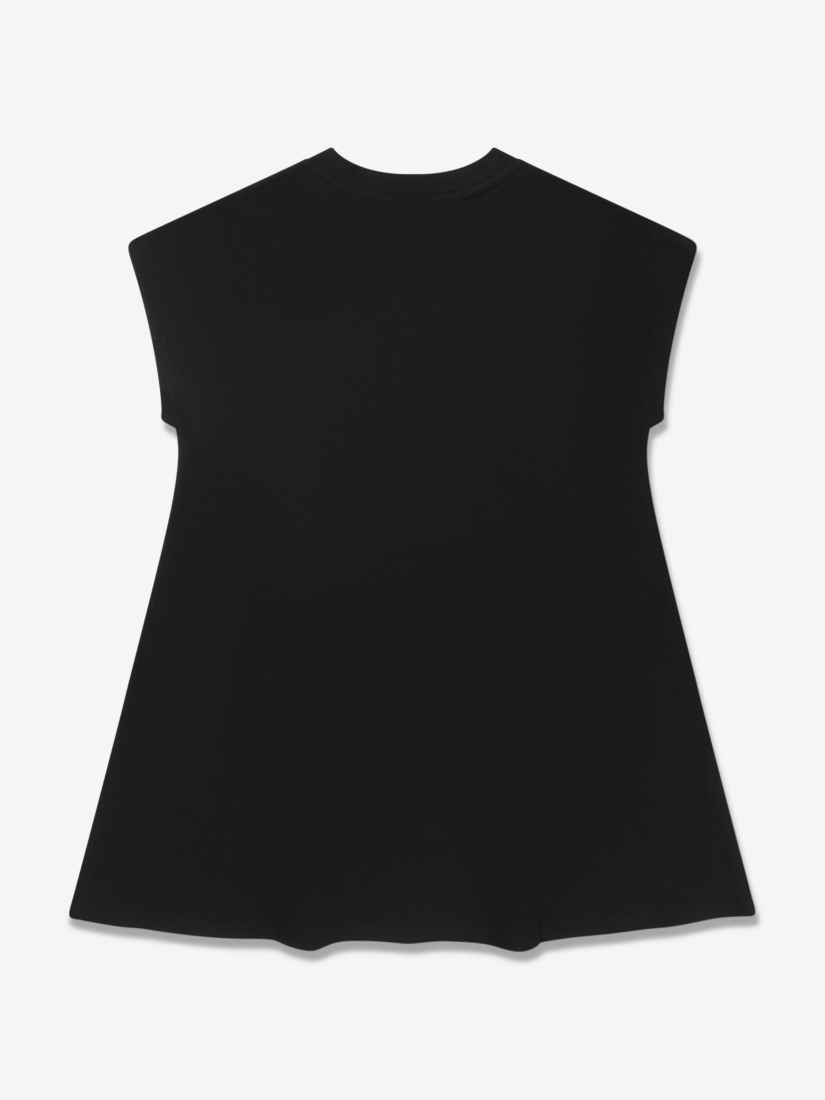 DKNY Girls Logo Print Dress in Black