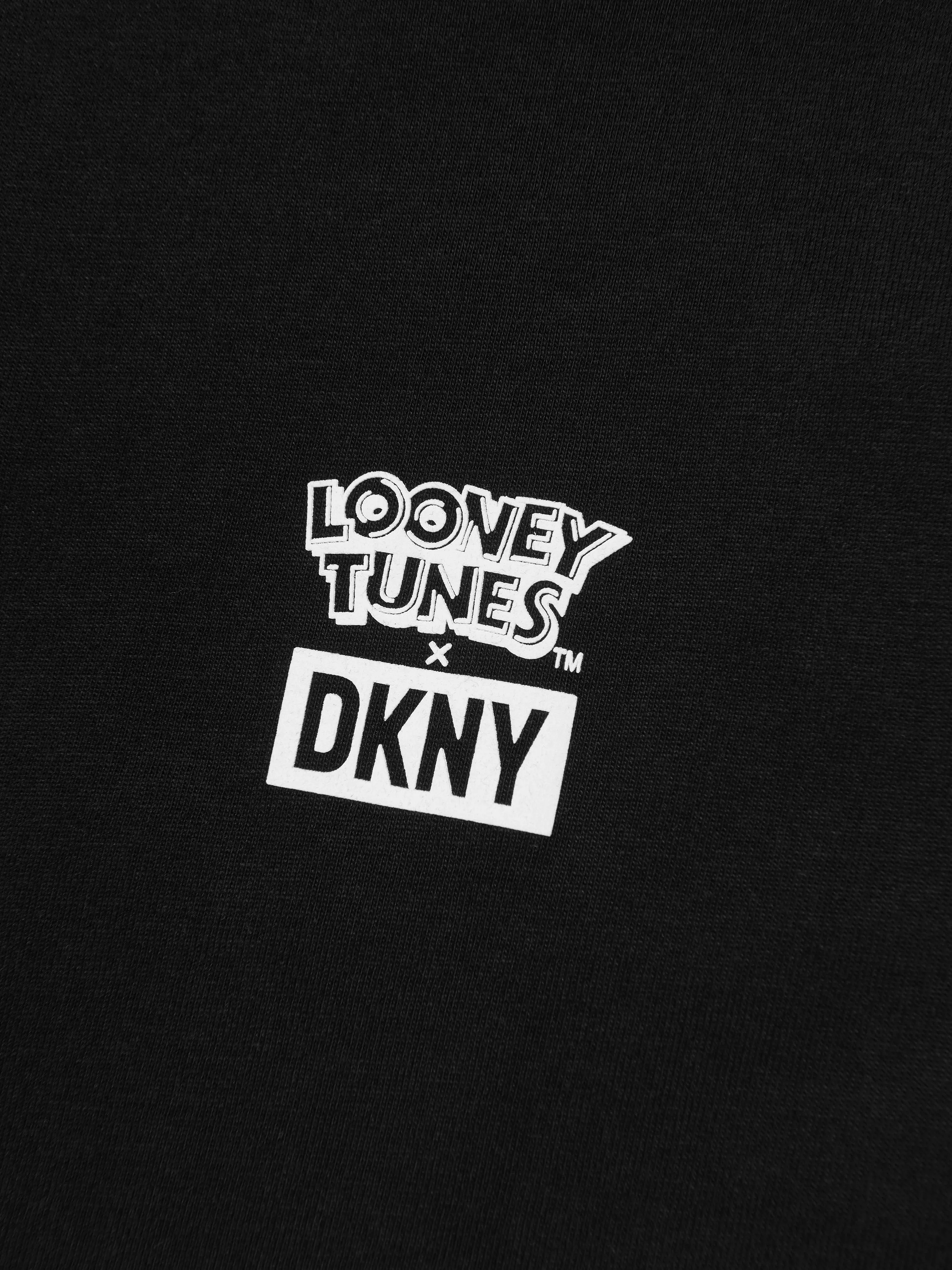 DKNY Girls Looney Tunes Daffy Duck Dress in Black