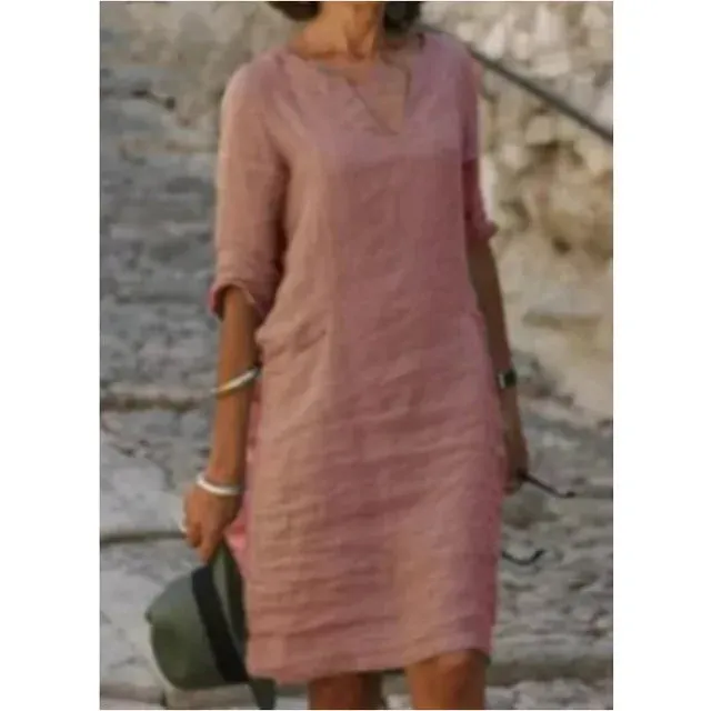 Elvita - Wide V-Neck Dress