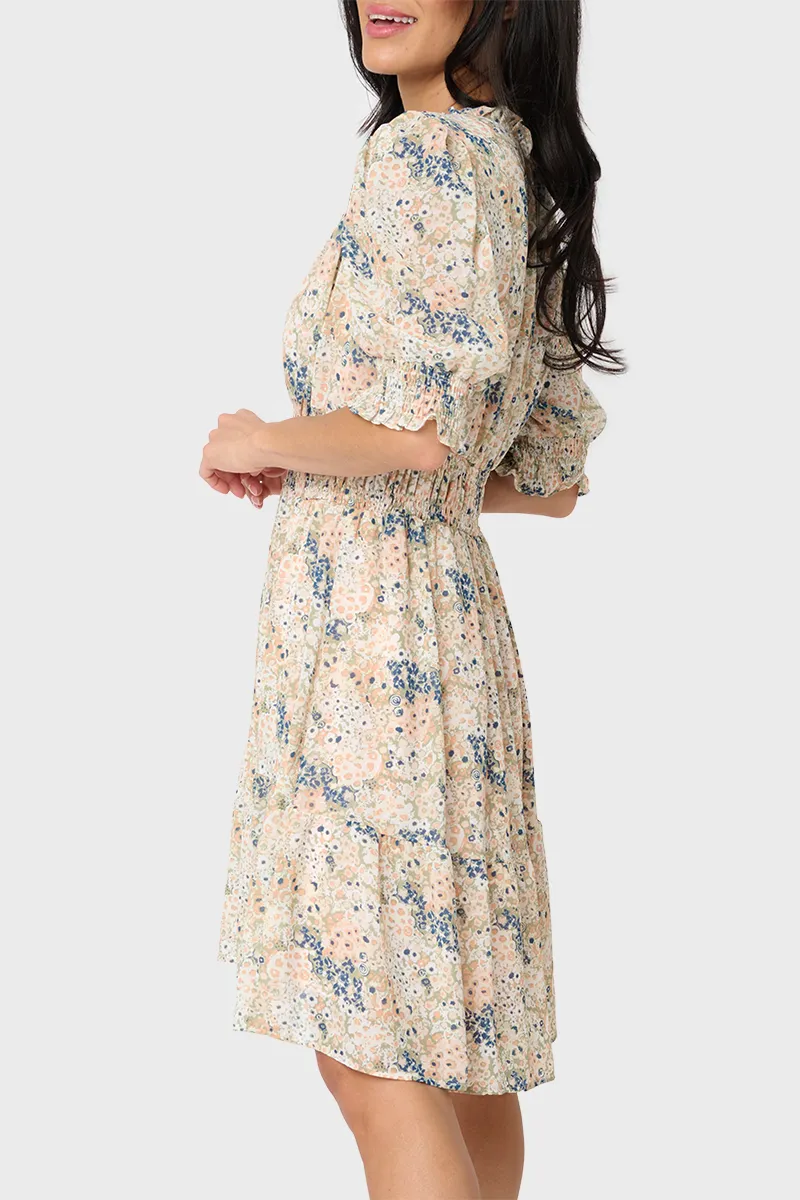 Everybody V-Neck Ruffle Detail Dress