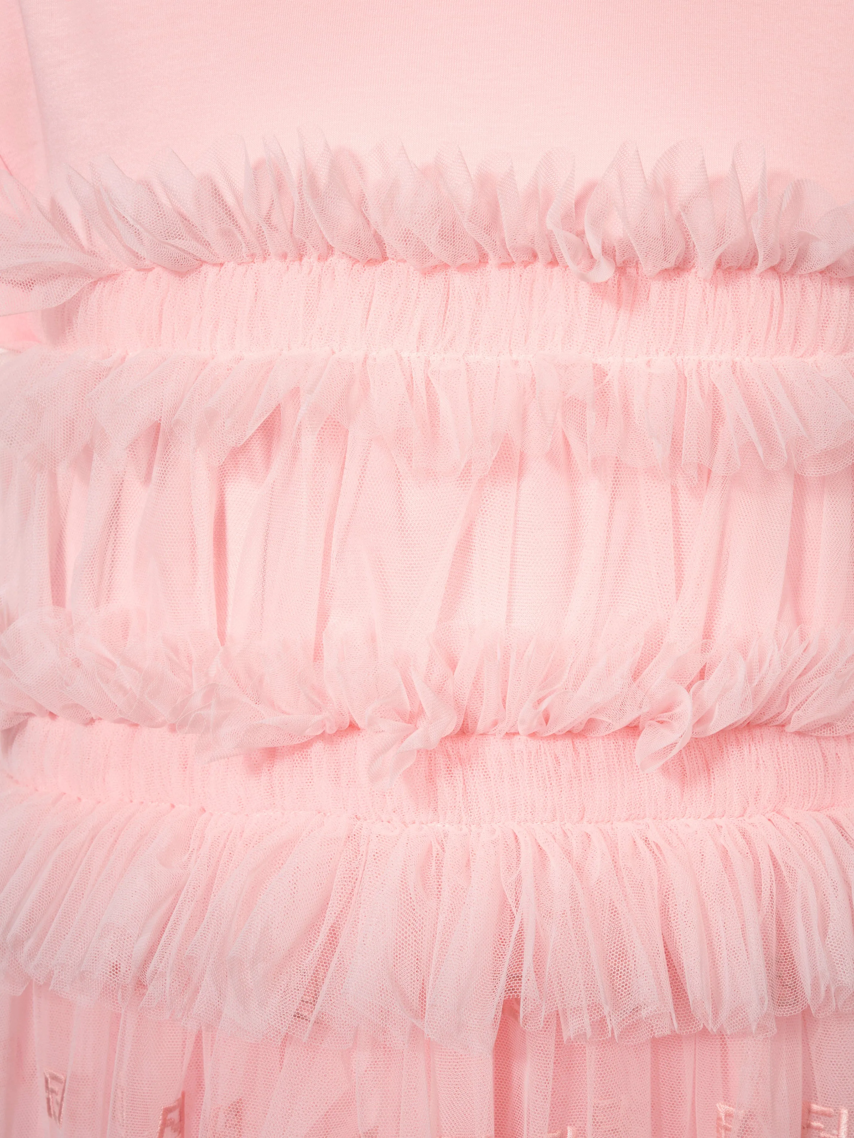 Fendi Girls Ruched Jersey Dress in Pink