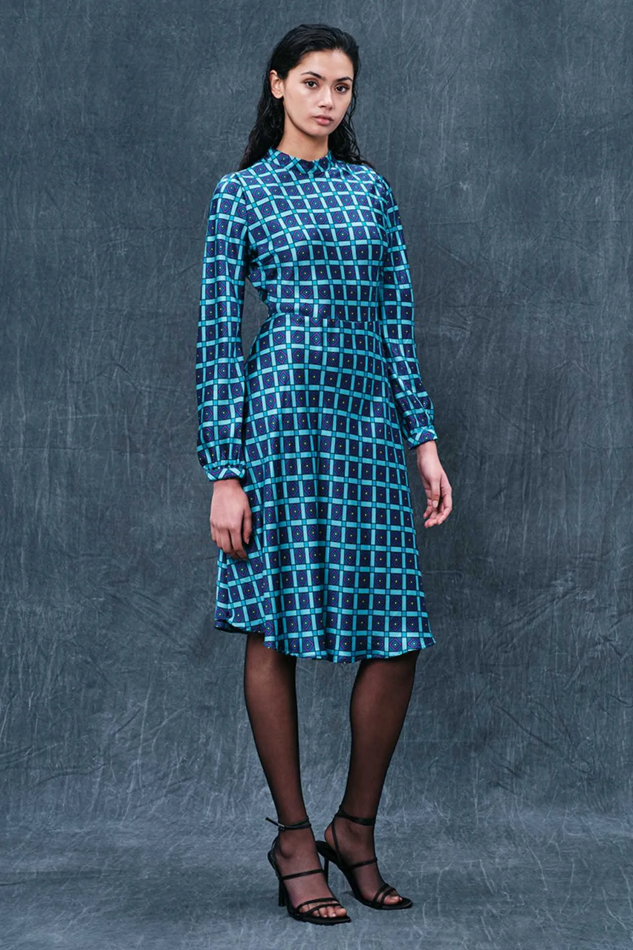 Geometric Long Sleeved Dress