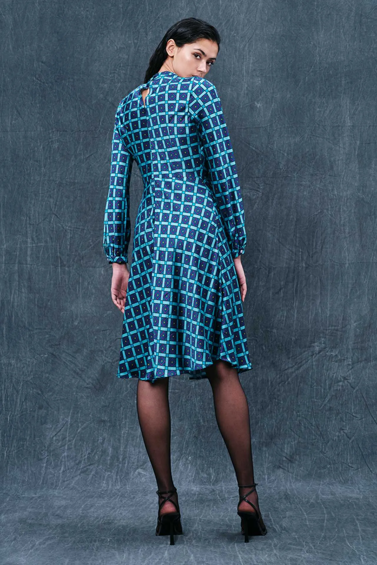 Geometric Long Sleeved Dress