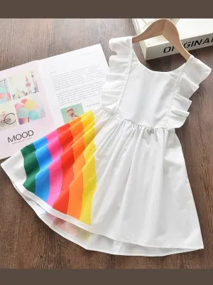 Girls Be a Rainbow Spring Dress