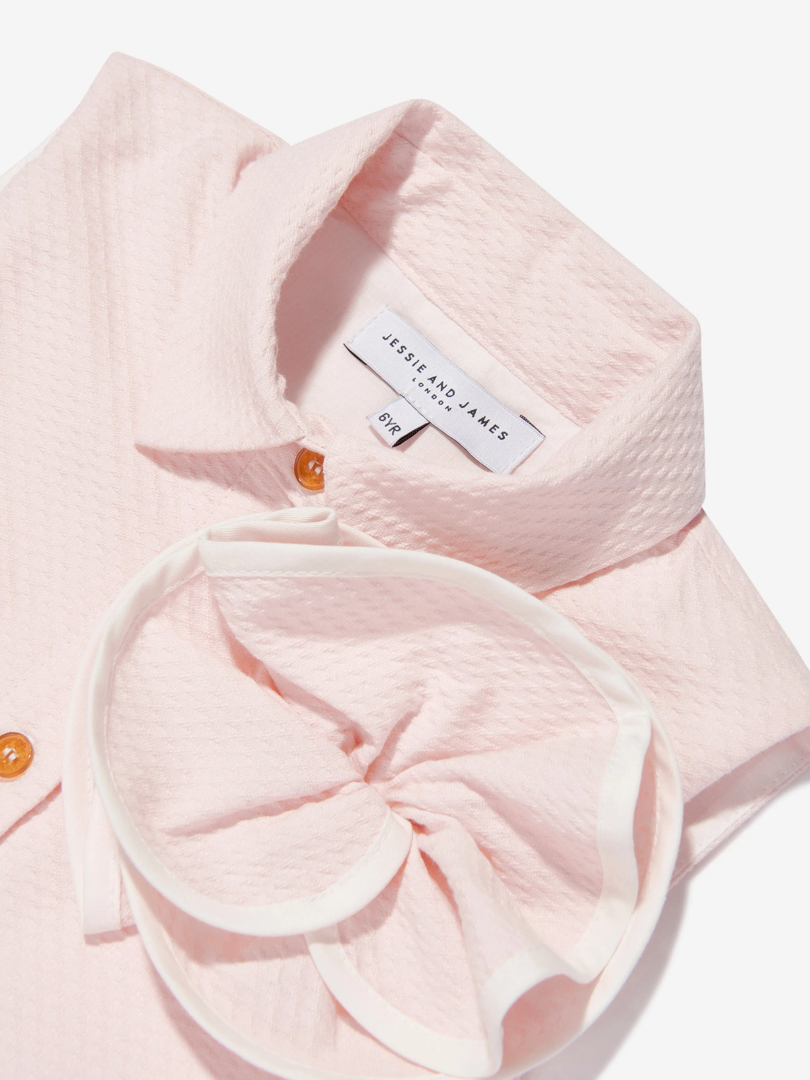 Jessie And James Girls Floral Shirt Dress in Pink