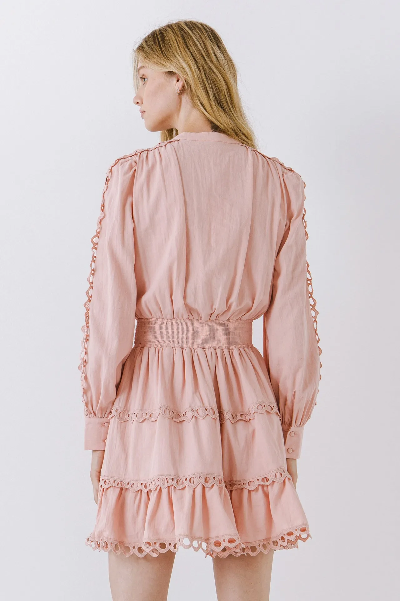 Lace Trim Mini Dress