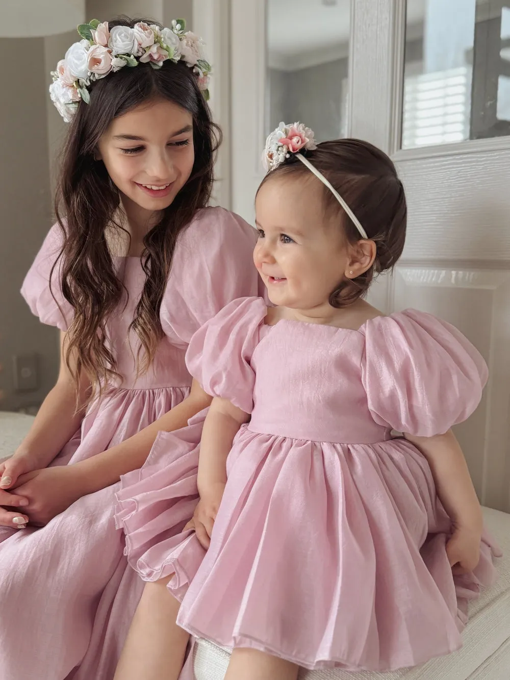 Lucy Girls Dusty Pink Midi Dress