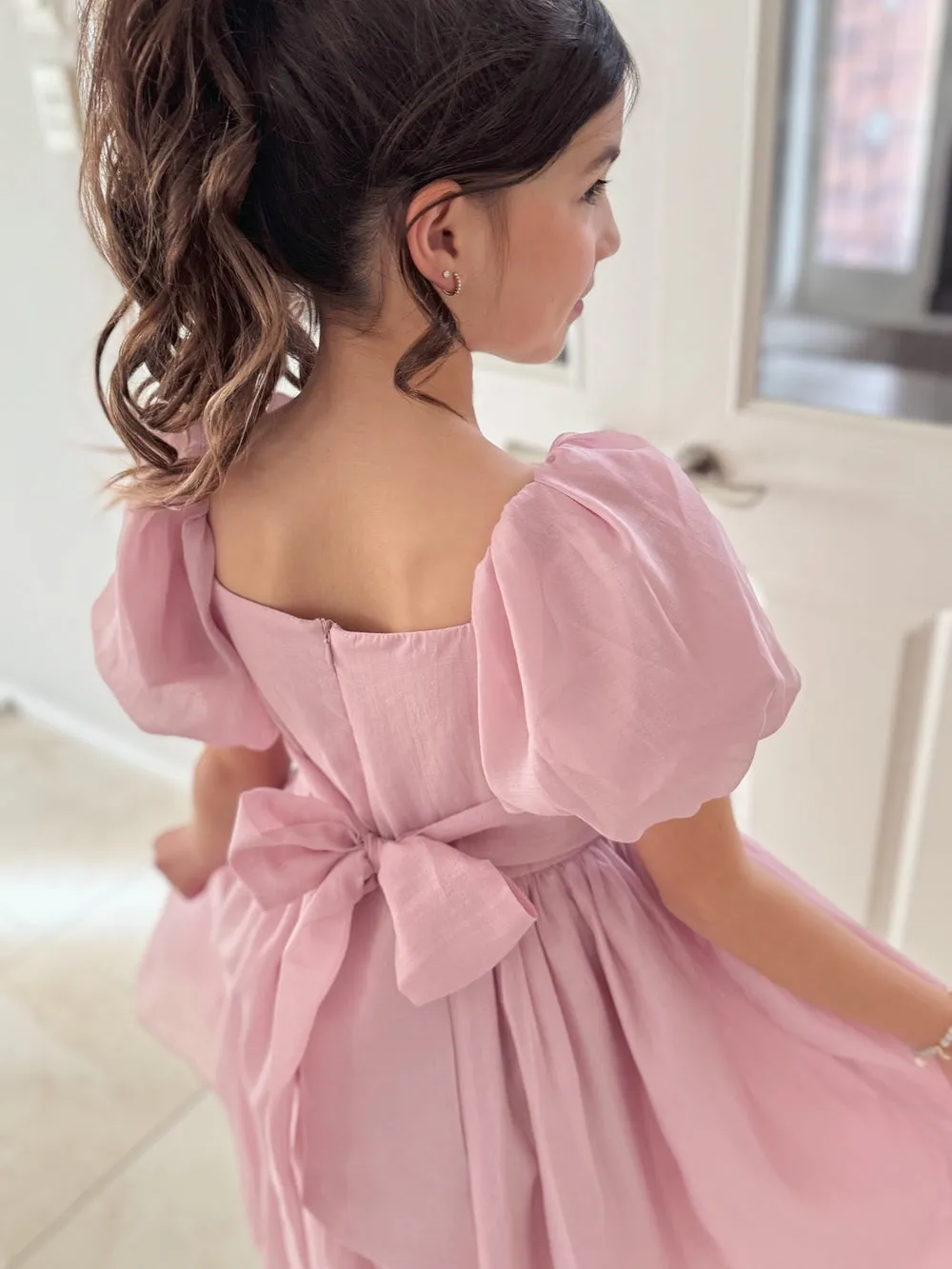 Lucy Girls Dusty Pink Midi Dress