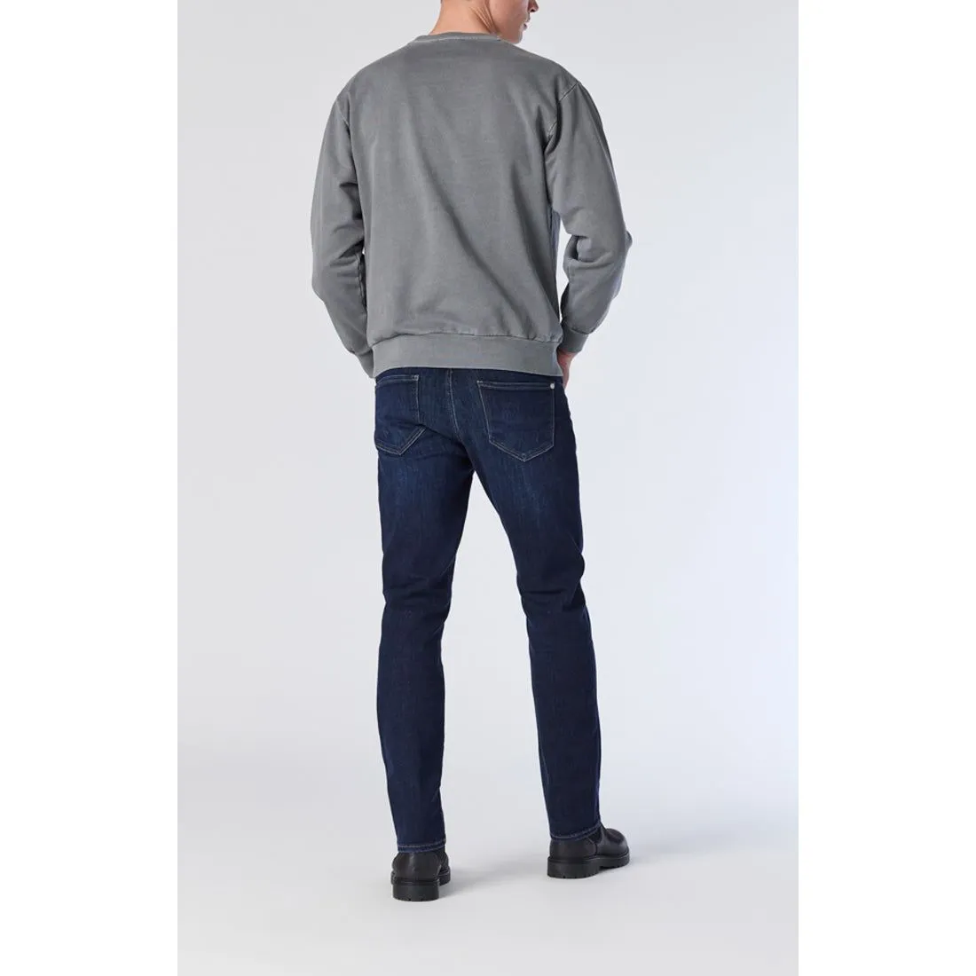 Mavi Zach in Deep Brushed Feather Blue Denim