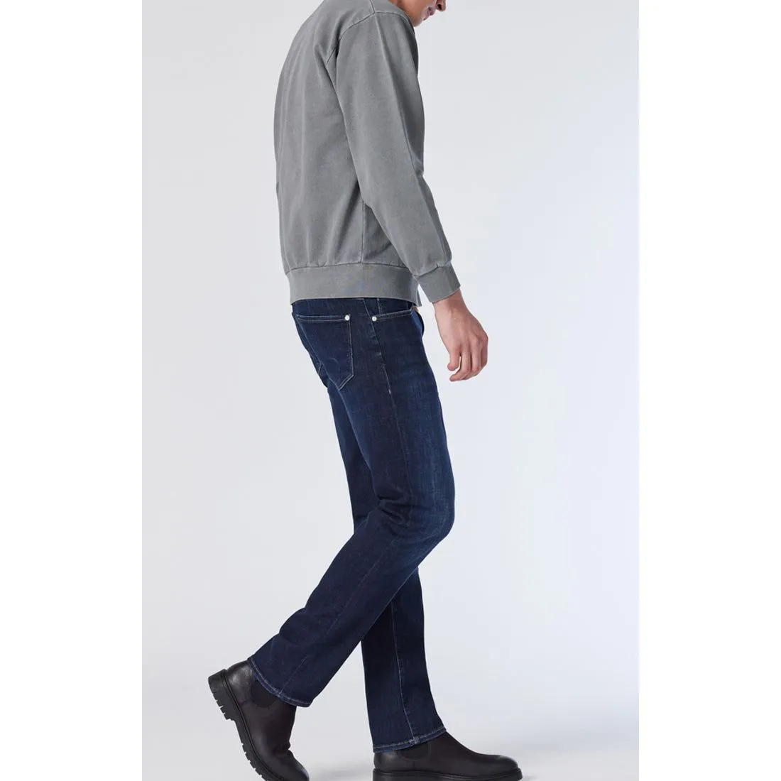 Mavi Zach in Deep Brushed Feather Blue Denim