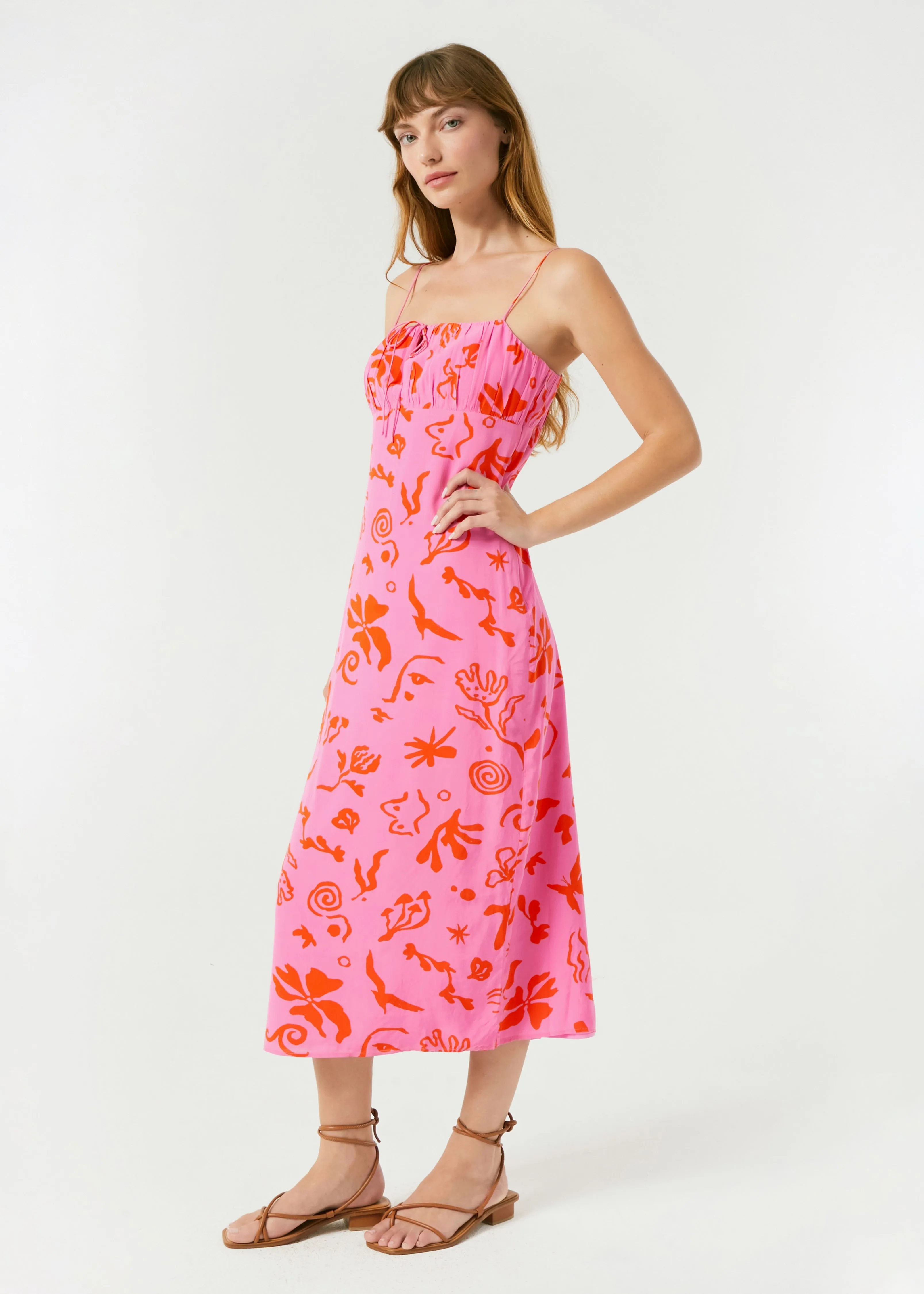 Milo Dress | Pink Botanical Abstract