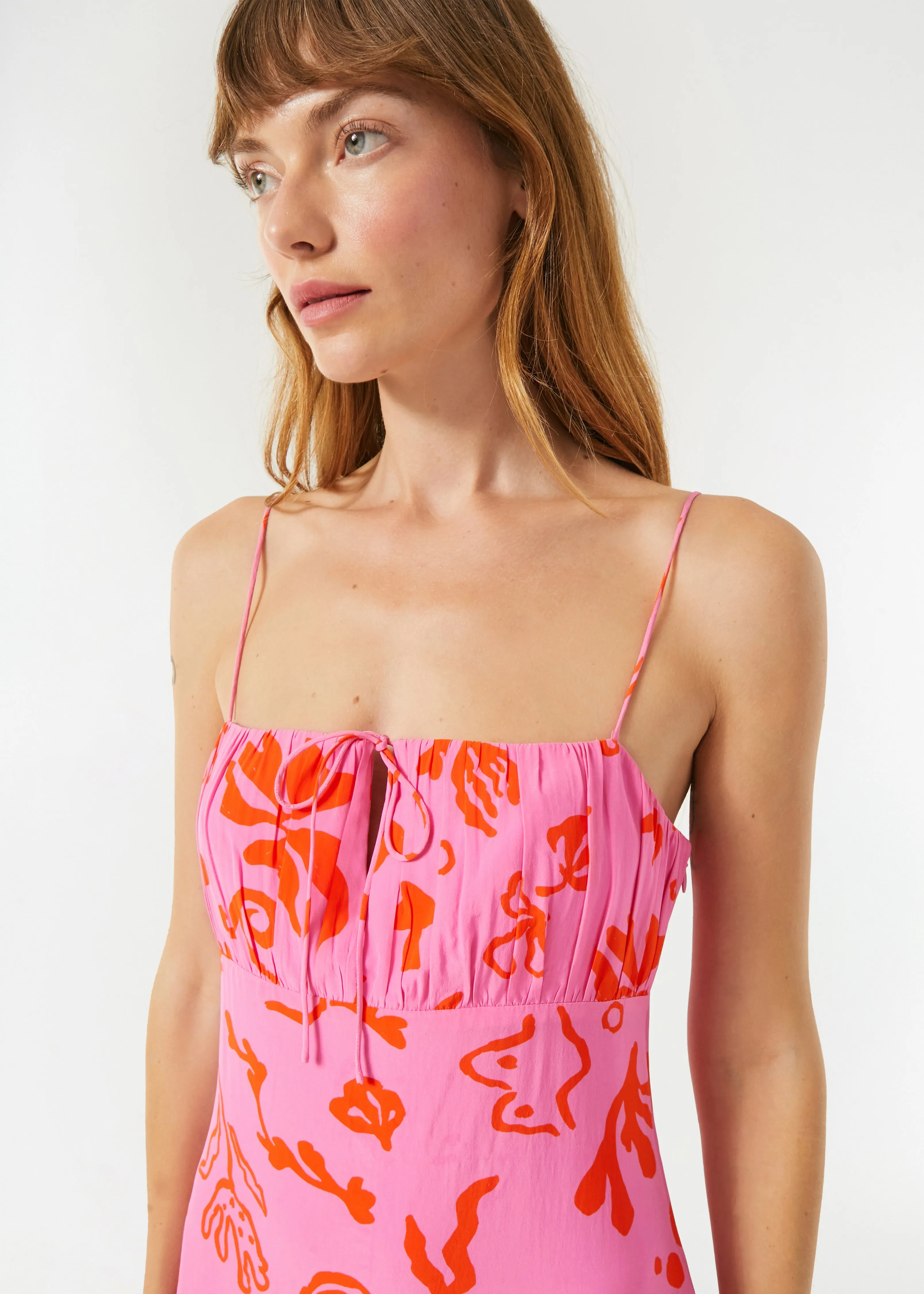Milo Dress | Pink Botanical Abstract