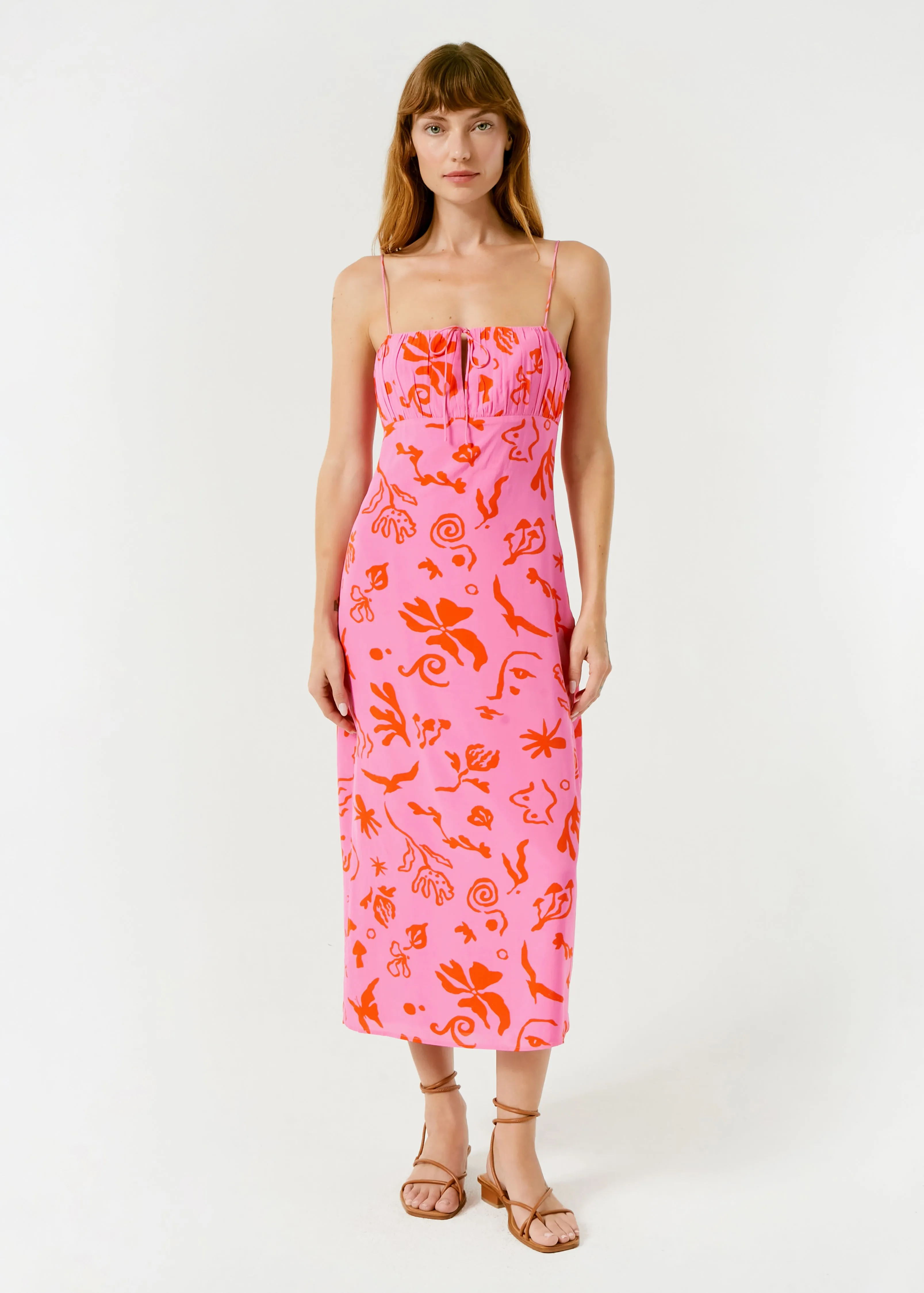Milo Dress | Pink Botanical Abstract