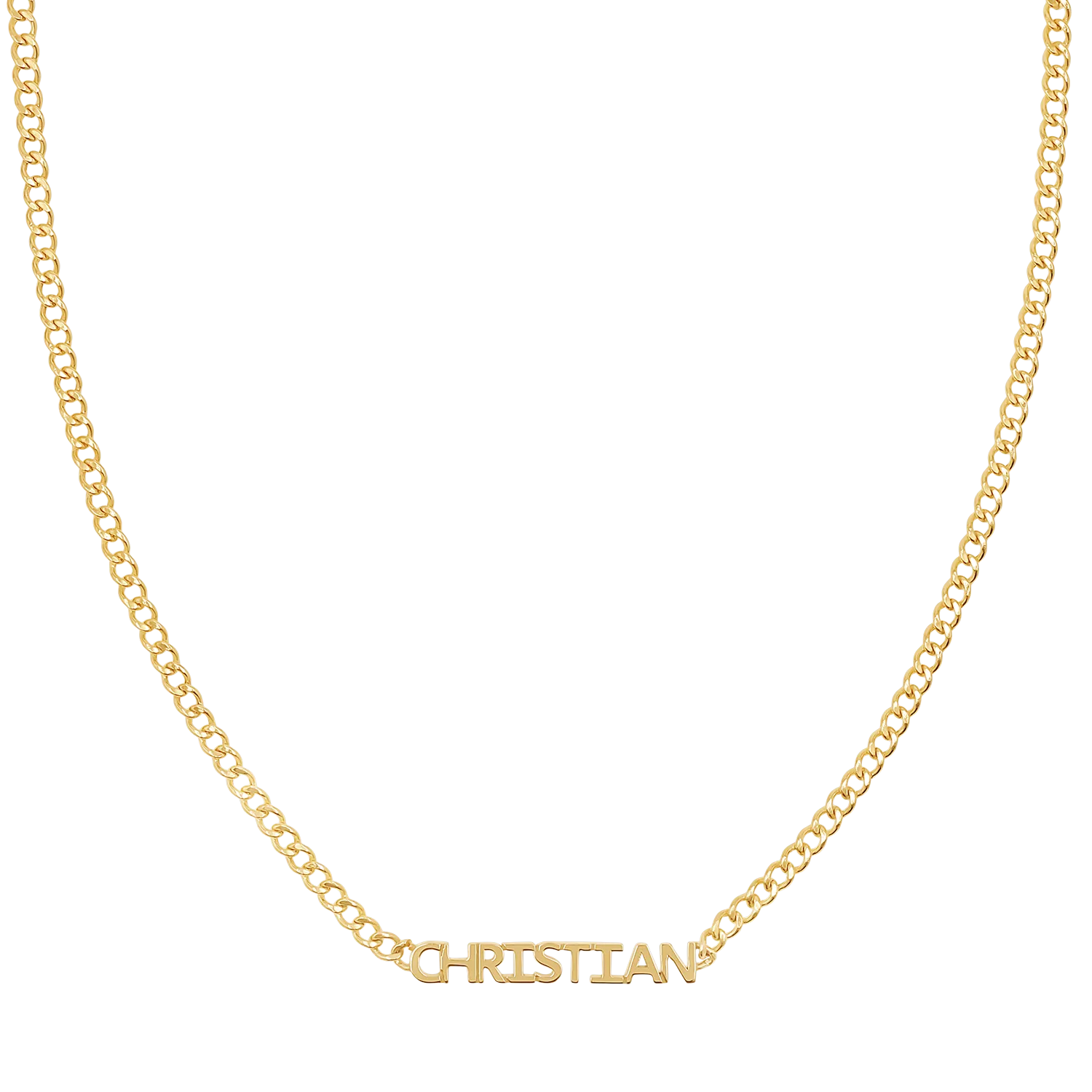 Mini Single Name Cuban Chain Necklace