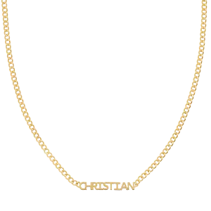Mini Single Name Cuban Chain Necklace