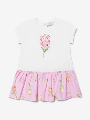 Monnalisa Baby Girls Tulip Jersey Dress In White