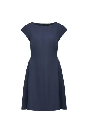 Multi-Way Stretch Boat Neck Flare Dress