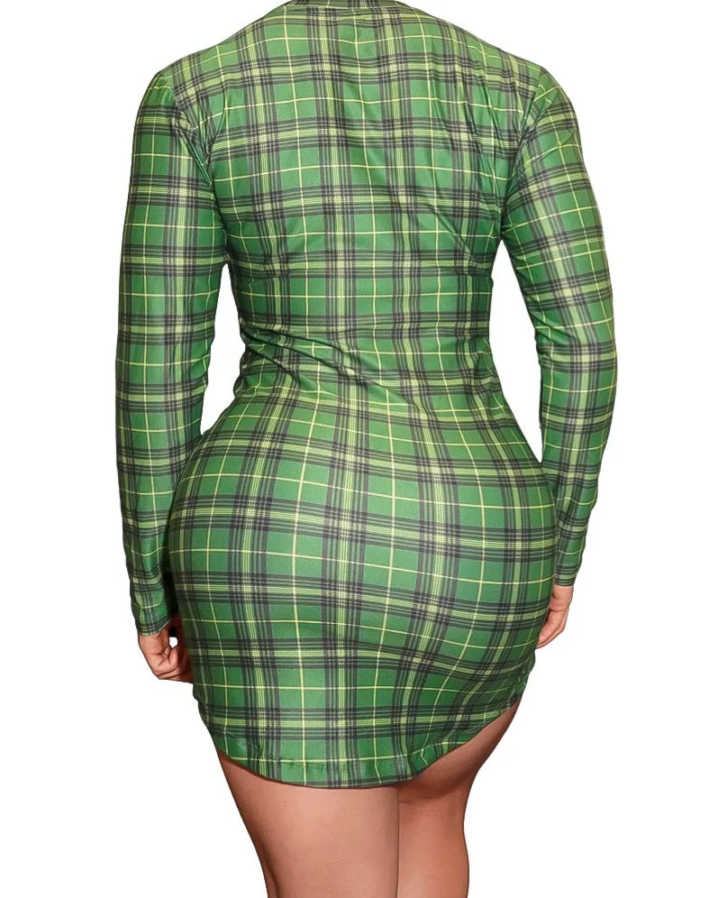 Og T-shirt Dresses - Gingham - Long Sleeve