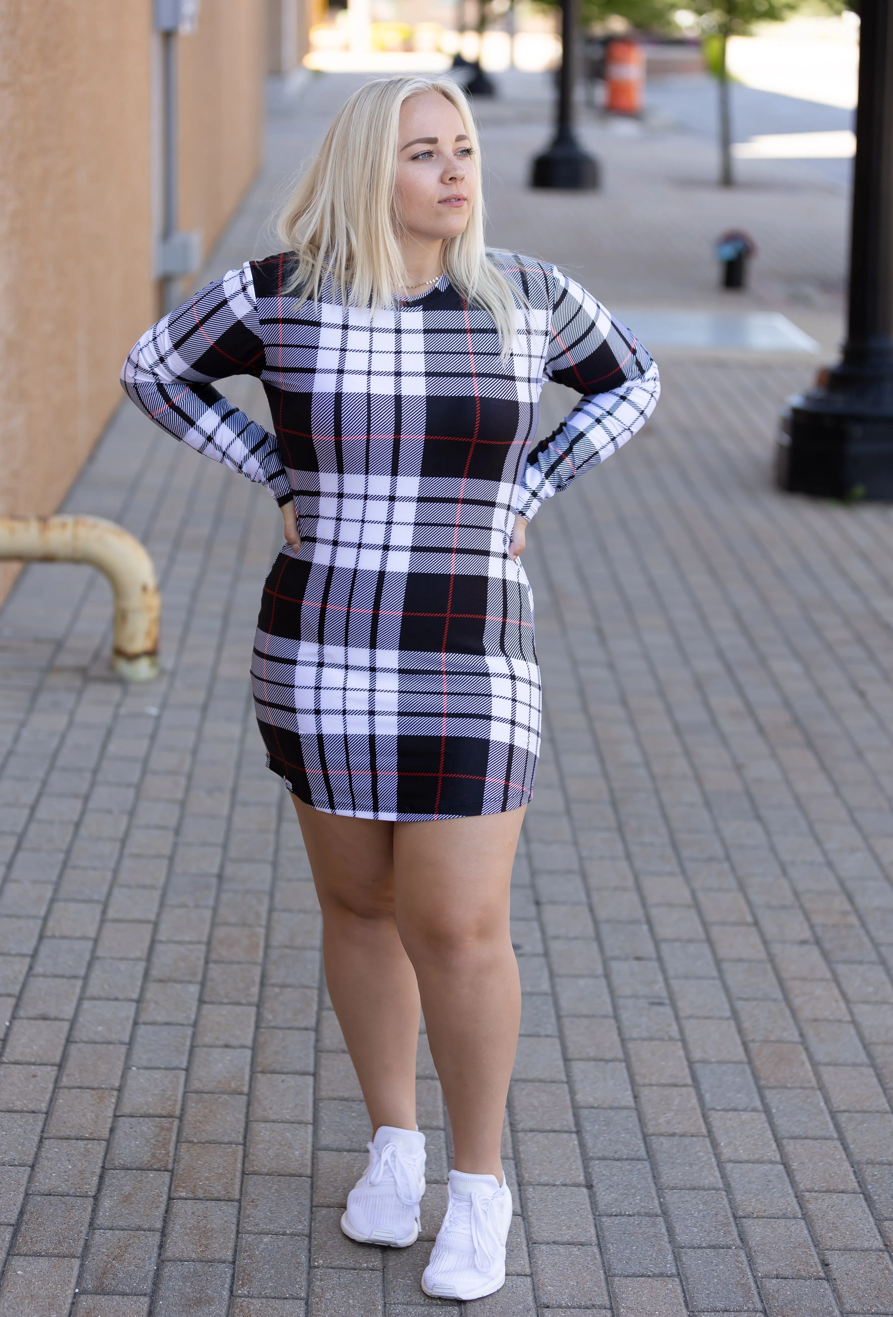 Og T-shirt Dresses - Gingham - Long Sleeve