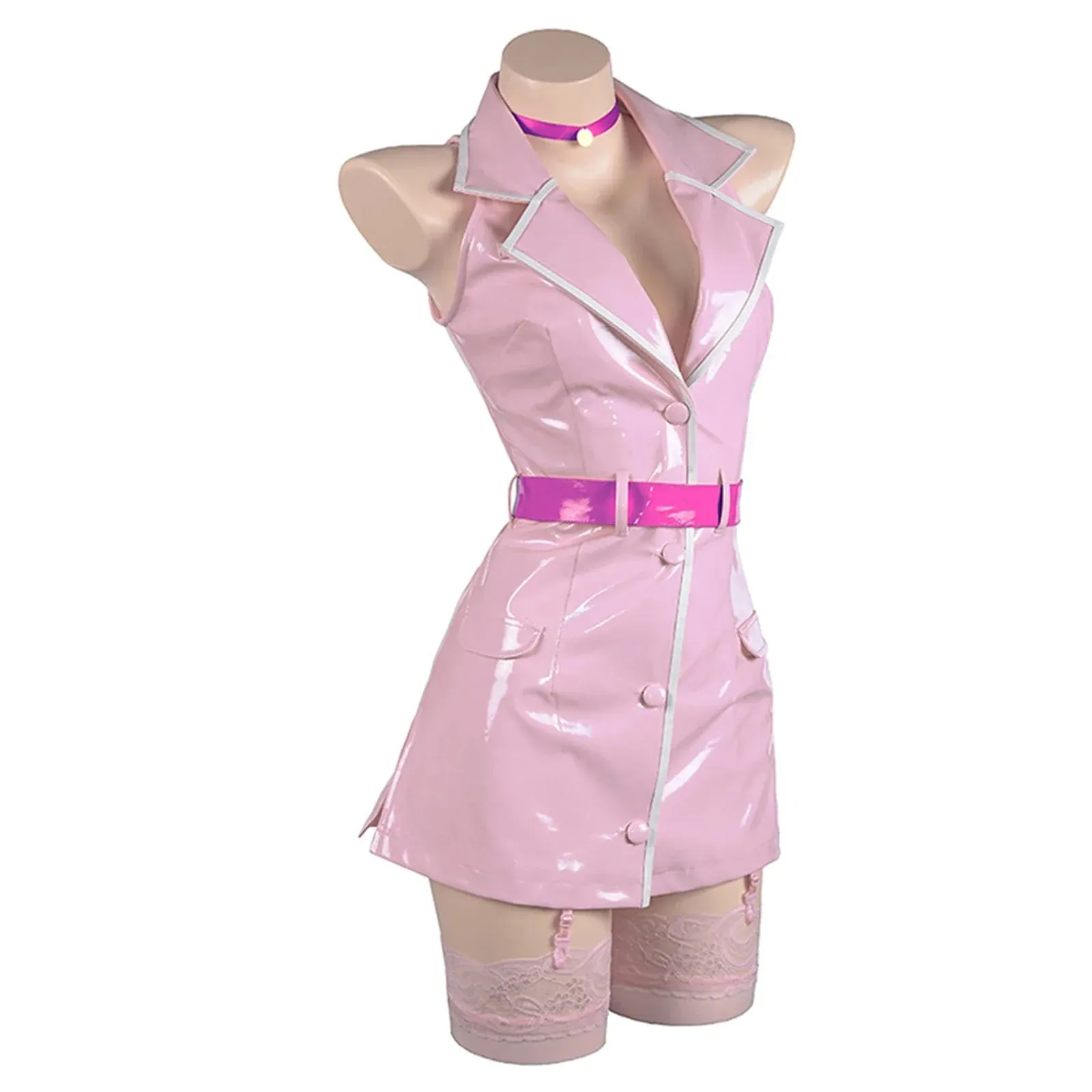 Pink Latex Nurse Cosplay