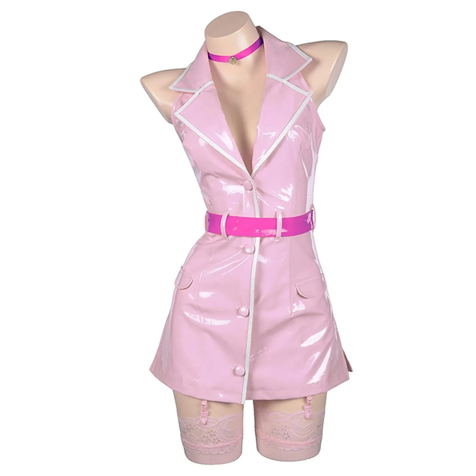 Pink Latex Nurse Cosplay