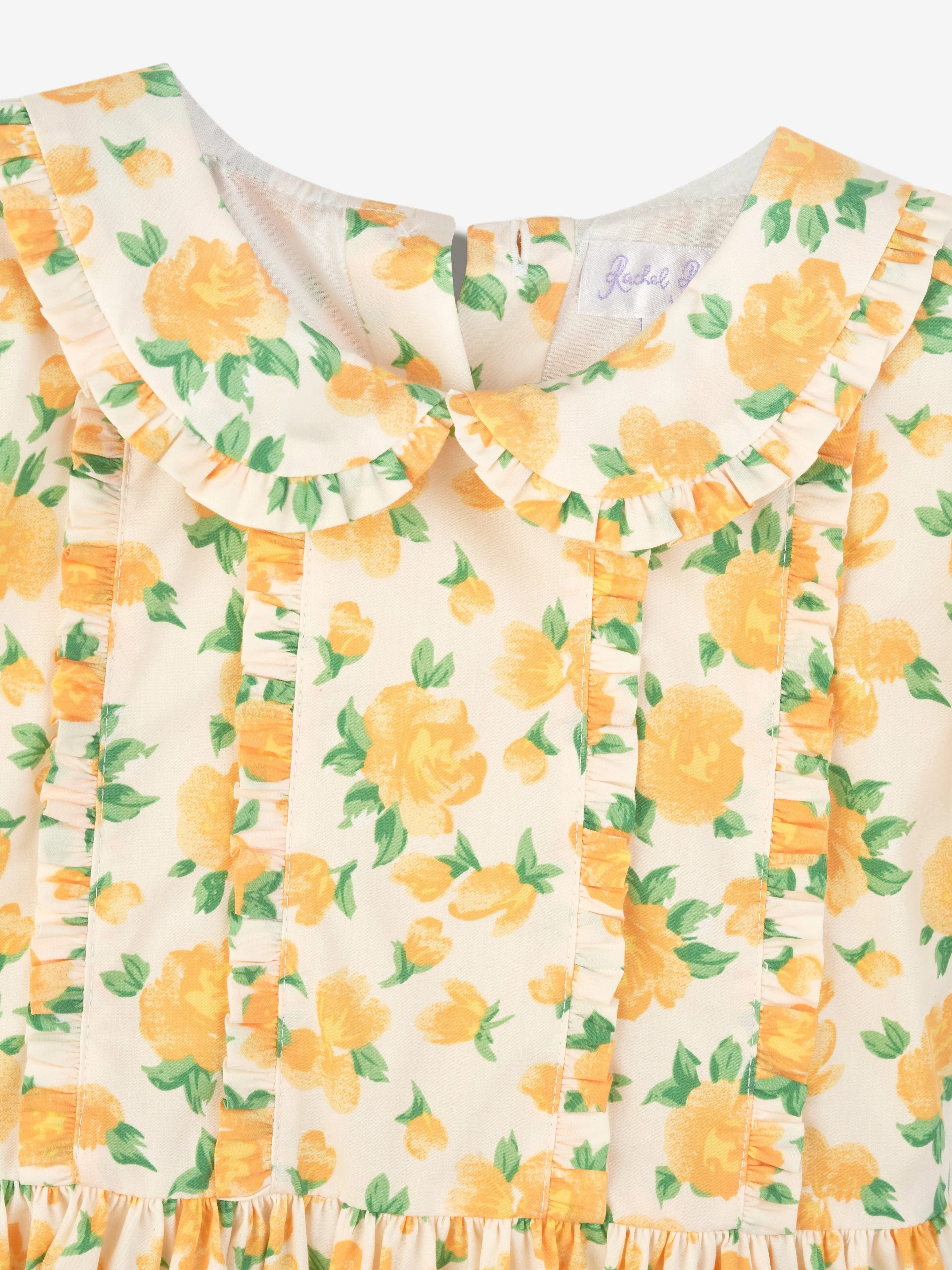 Rachel Riley Girls Marigold Frill Dress in Yellow
