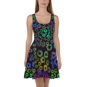 Rainbow Flowers designer Skater Dress by John A. Conroy