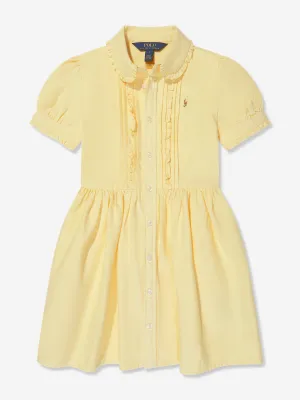 Ralph Lauren Girls Lille Shirt Dress in Yellow