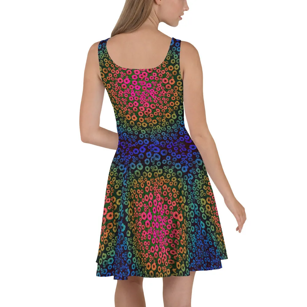 Rich Colored Flowers by John A. Conroy Skater Dress