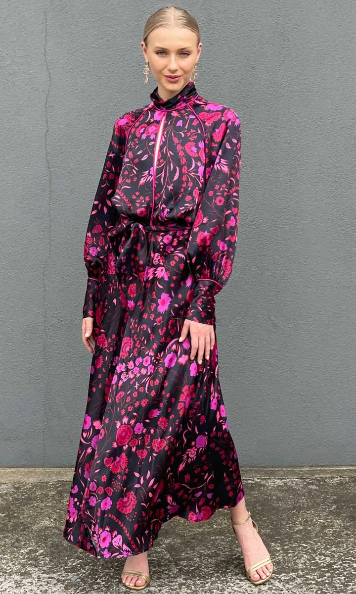 Sabina Musayev Elodia Dress - Black Floral