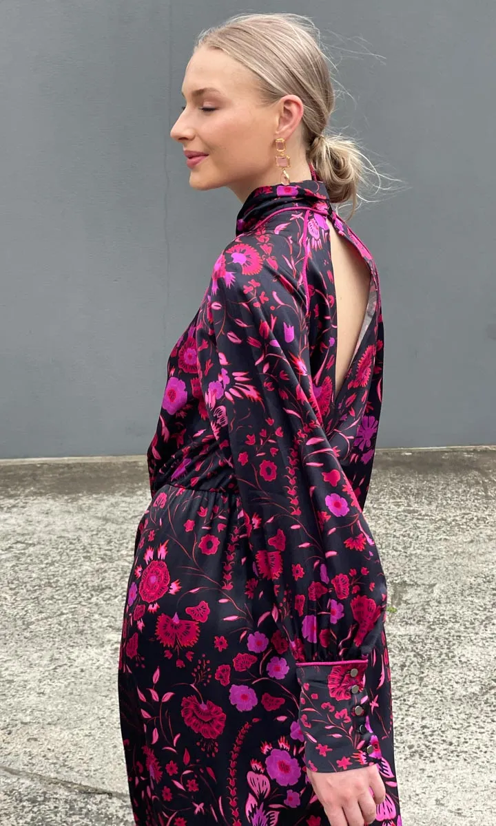 Sabina Musayev Elodia Dress - Black Floral
